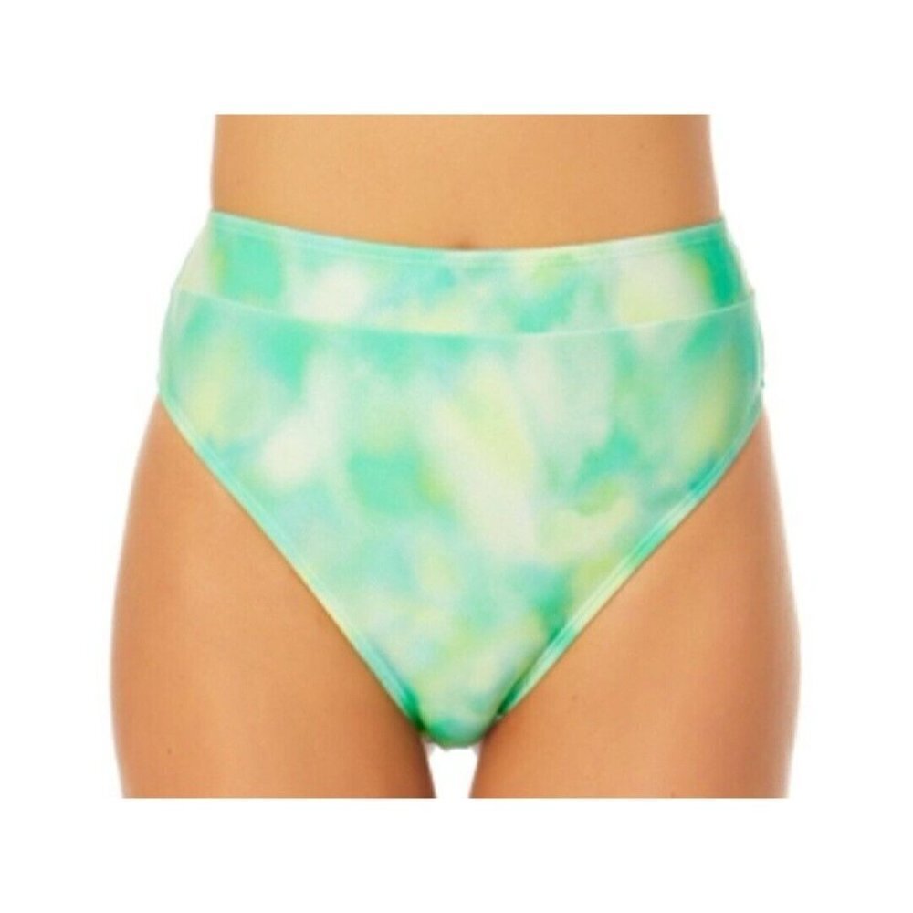 CALIFORNIA Waves Juniors High-Waist/Leg Tie-Dye Bikini Bottom. Size Large.